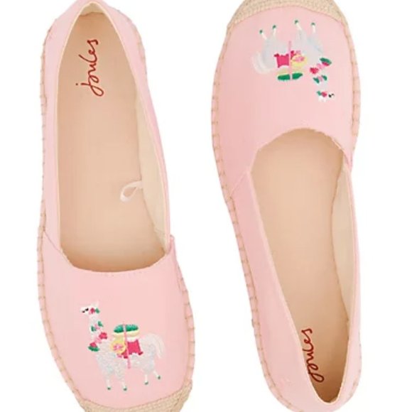 Joules Embroidered Canvas Espadrille A373821- Shelbury Pink 6 - Picture 1 of 5